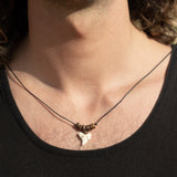 shark tooth necklace wooden beads