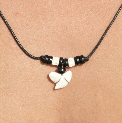 Tiger shark cord necklace large tooth c212