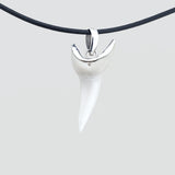 real mako shark tooth pendant silver