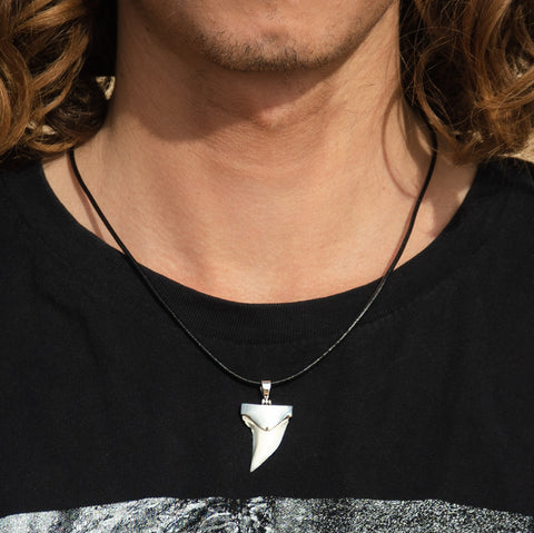 large Mako shark tooth necklace