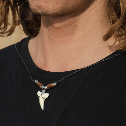 large shark tooth necklace for a guy