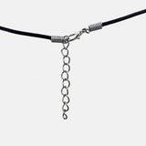 leather cord choker silver