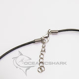 shark tooth black leather cord