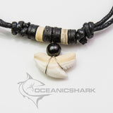 good luck tiger shark tooth amulet black