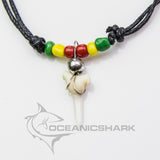 Shark tooth necklace Rasta bob marley reggae c120