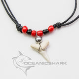 Shark teeth necklace зубы акулы 鲨鱼牙 black red FC c123