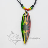 Shark teeth surf board marijuana leaf happy herbs c154