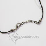Tiger shark tooth on leather cord necklace