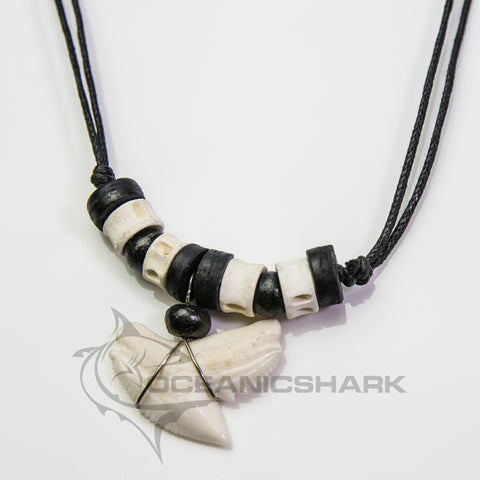 Tiger shark cord necklace large tooth c212
