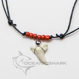 shark tooth necklace red beads