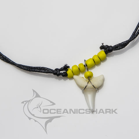Mako shark teeth necklace for sale yellow c34