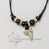 Shark teeth necklace coconut fish bone vertebrae c39