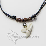 real shark tooth necklace brown beads