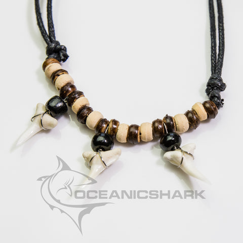 Mako shark multi tooth three teeth necklace c44