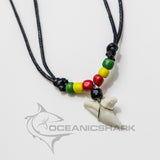 shark tooth necklace beads Rasta Jamaica Bob Marley 