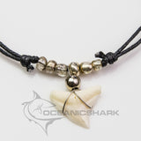 real shark tooth necklace for girls boys on black cotton adjustable cord