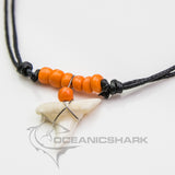 Mako shark teeth necklace for sale orange c83