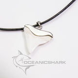 Real shark teeth pendant opal silver