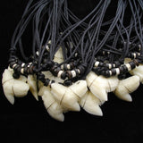 ReplicaTiger Shark Resin Tooth Wood and Fish Bone Necklace c218